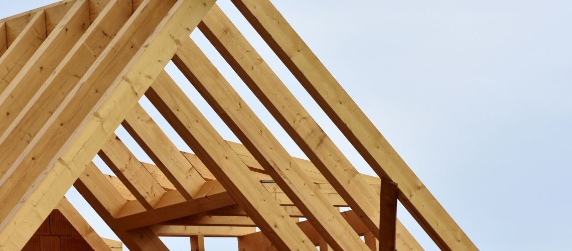 Timber roof frame on a new home under construction