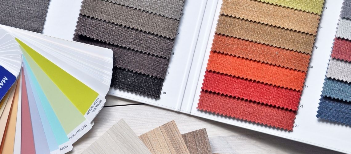 Samples of interior building materials for building a new home