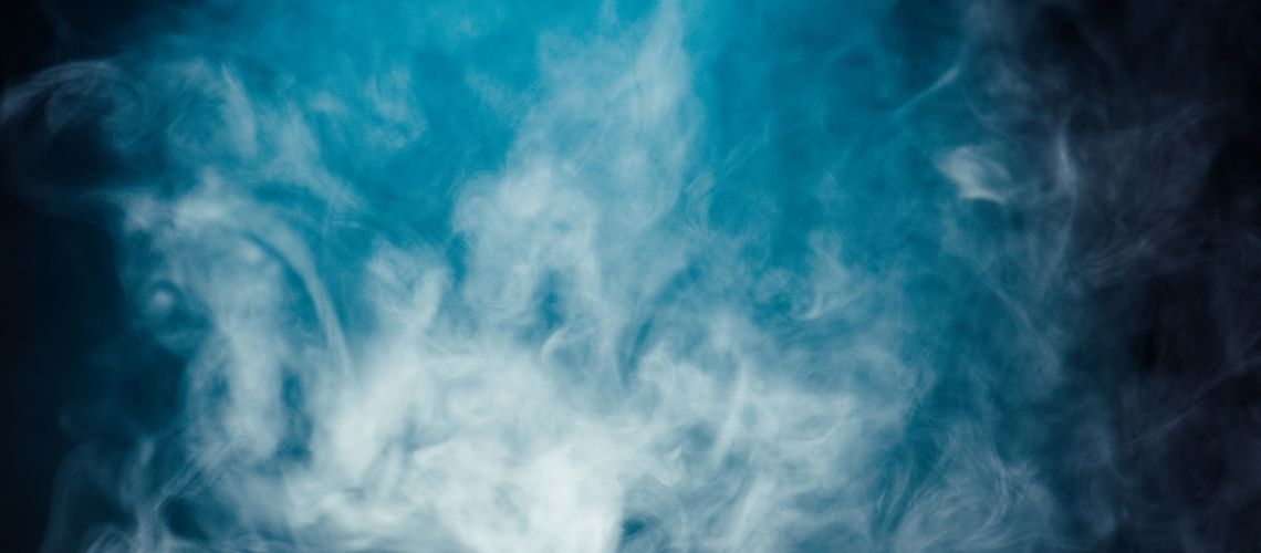 Smoke against blue background